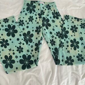 Urban Outfitters Teal Floral Pants